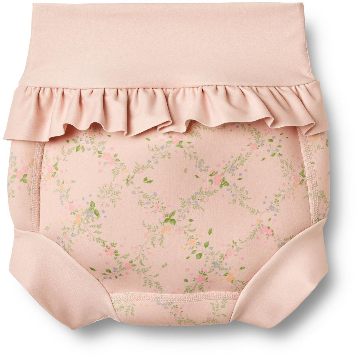 Wheat Powder Checked Flowers Neoprene Swim Byxor Rita