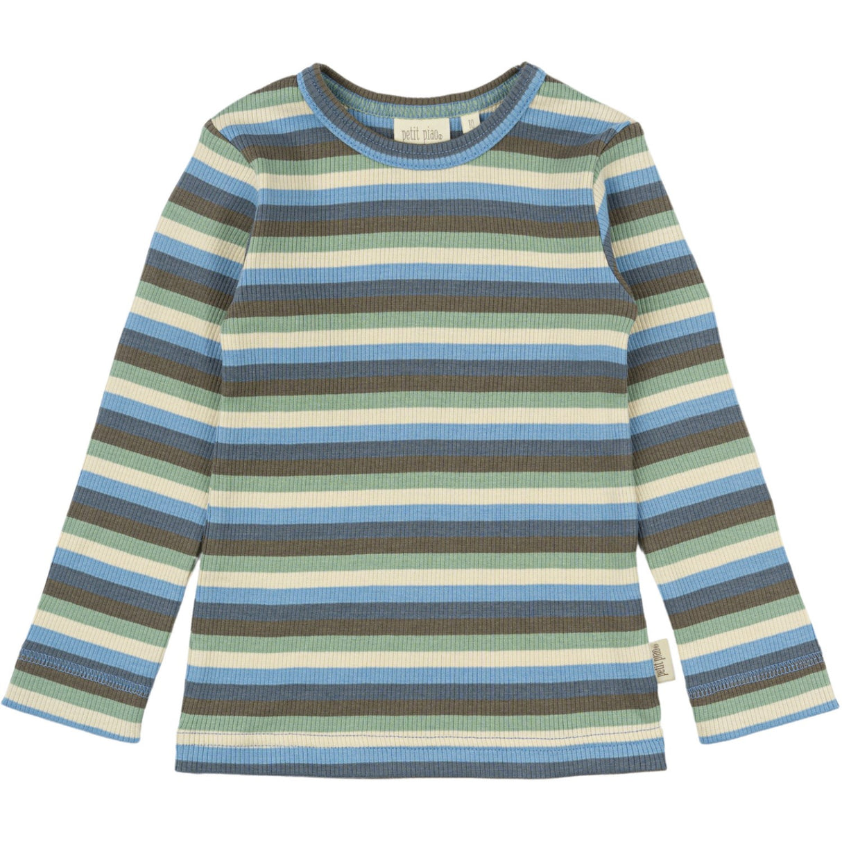 Petit Piao Allure Blue Multi Stripe Blus Modal Multi Striped