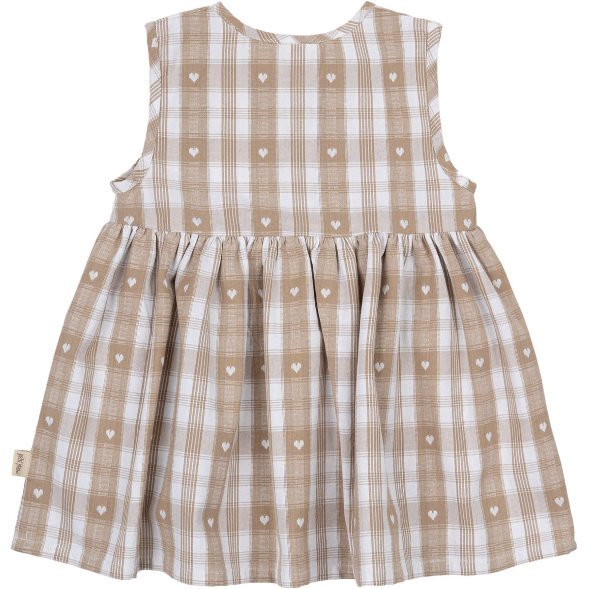 Petit Piao Off White Heart Klänning S/L Woven