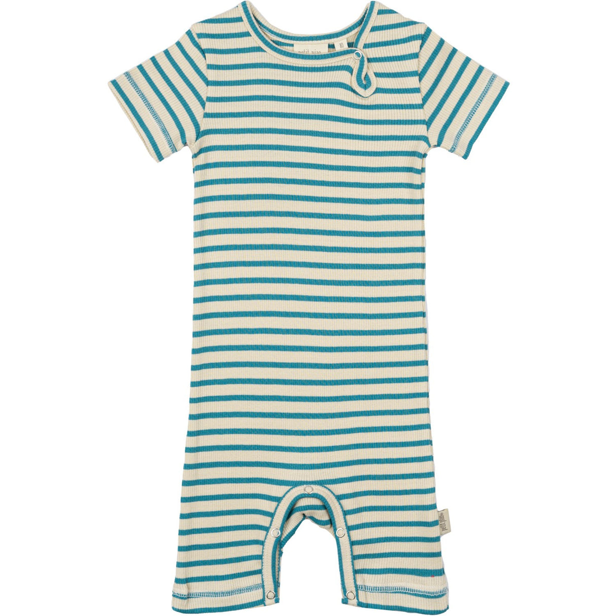 Petit Piao Turquise /Dark Off White Sommar Kostym S/S Modal Striped