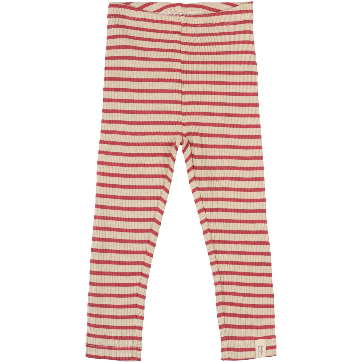 Petit Piao Light Berry/Dark Off White Leggings Modal Striped