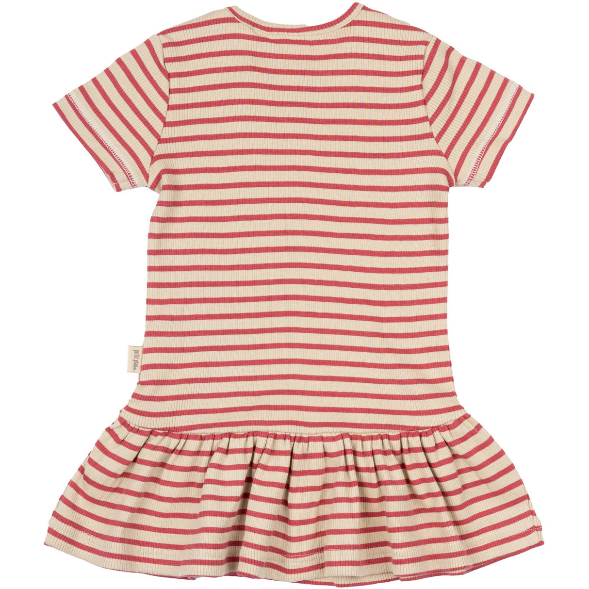 Petit Piao Light Berry/Dark Off White Klänning S/S Modal Striped