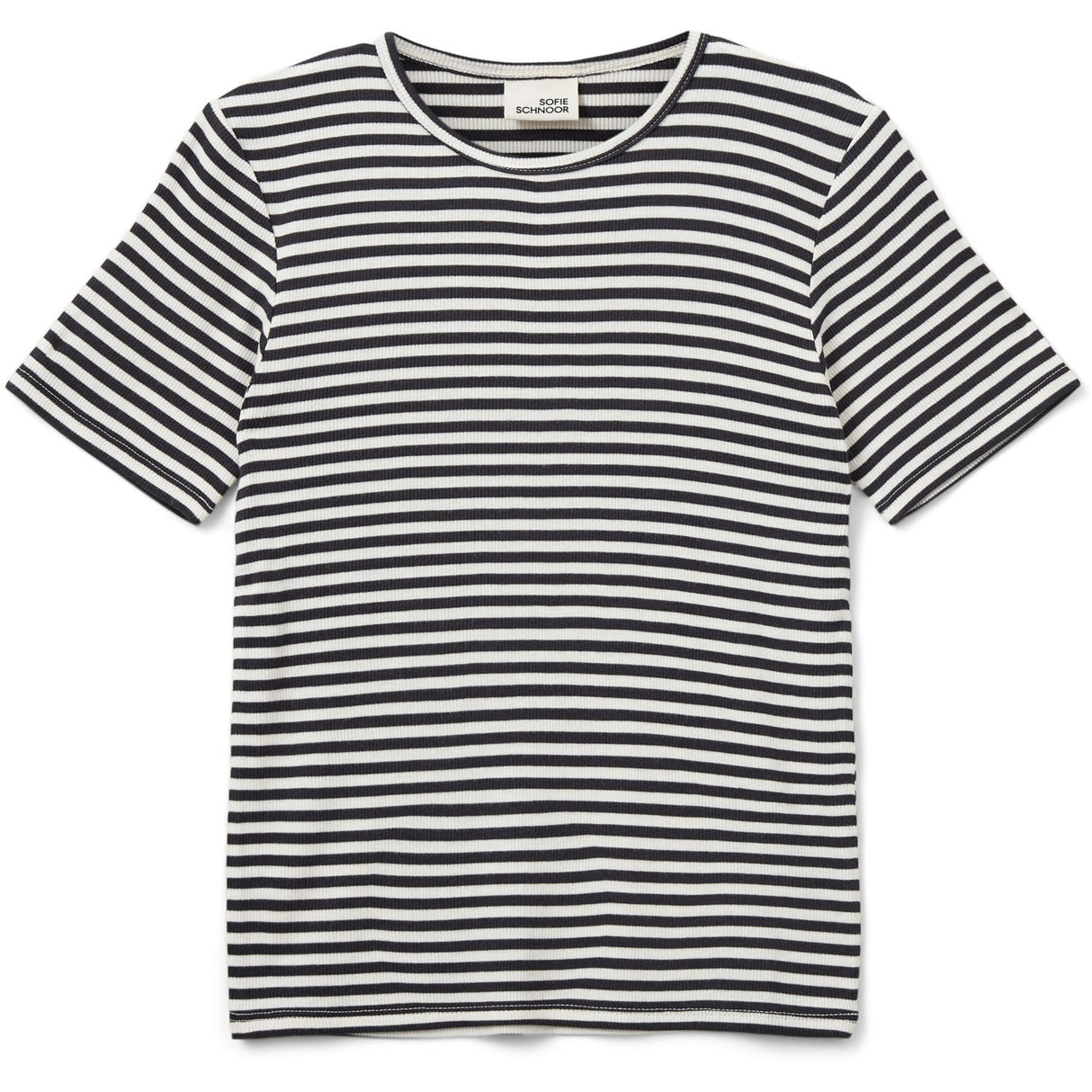 Sofie Schnoor Black Striped Nataliasy Rib T-Skjorta