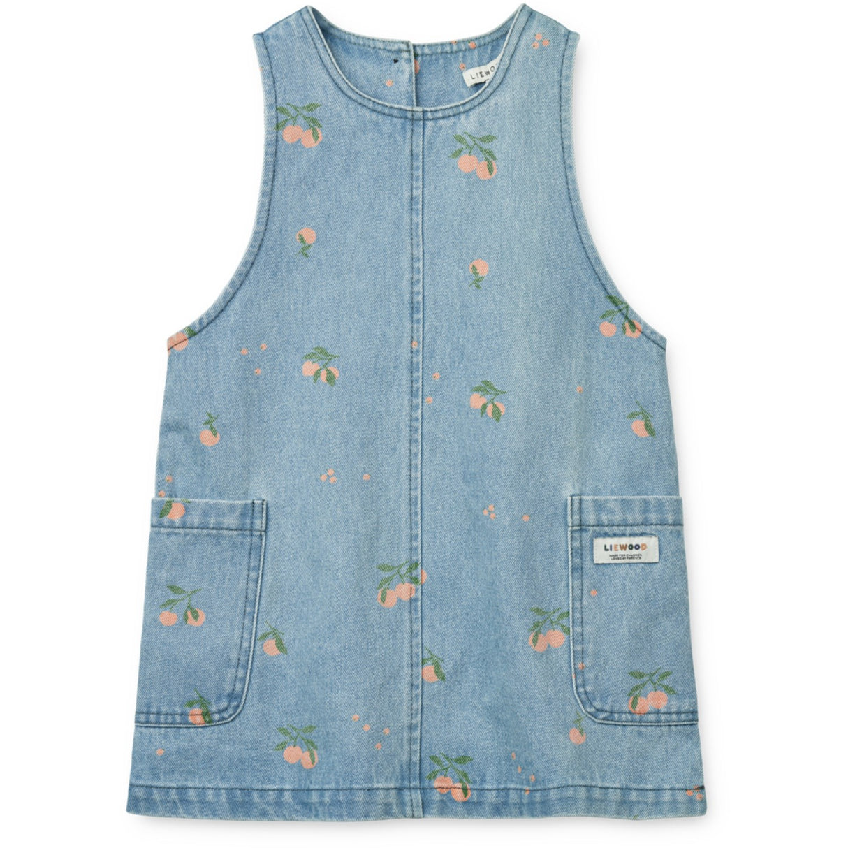LIEWOOD Peach / Ljus Blue Denim Angelica Printed Denim Klänning