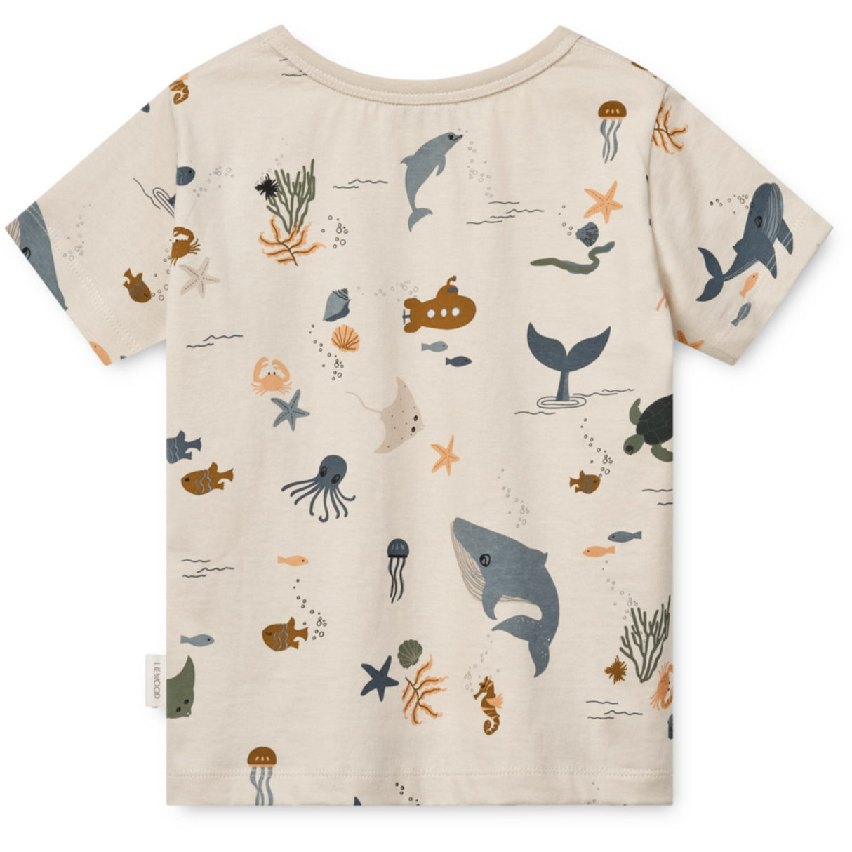 LIEWOOD Sea Creature / Sandy Apia Printed Shortsleeve T-Skjorta