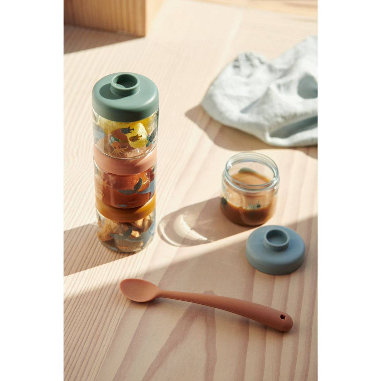 LIEWOOD Sea Creature / Sandy Dominique Baby Food Tritan Boxes 4-Pack