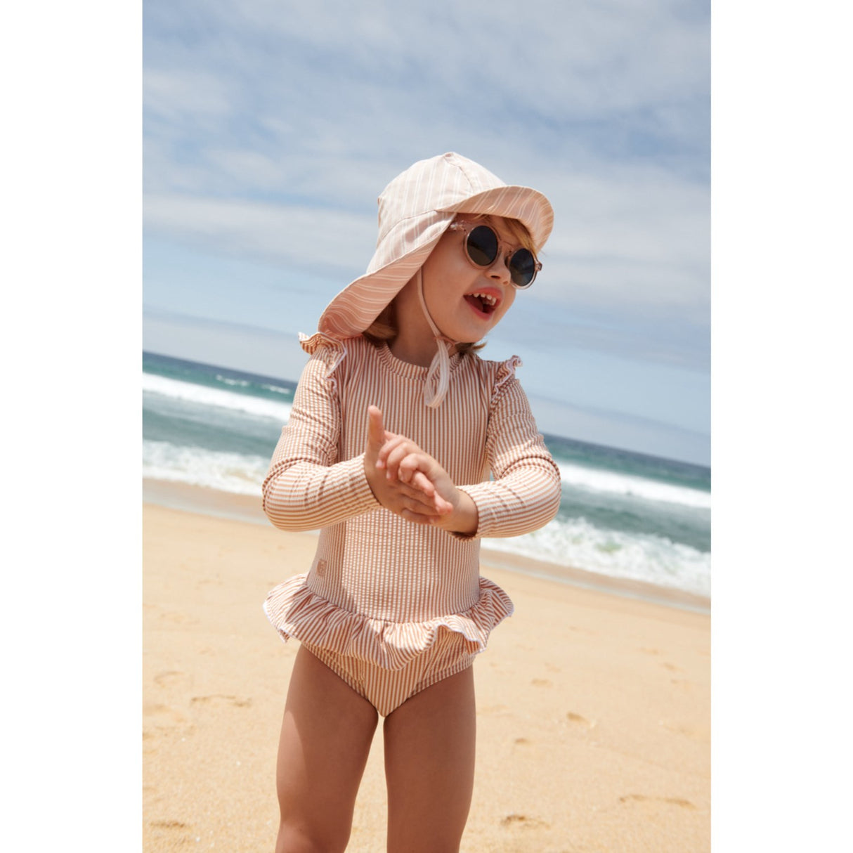 LIEWOOD Y/D Stripe Sorbet Rose / Creme De La Creme Cecilia Sun Mössa