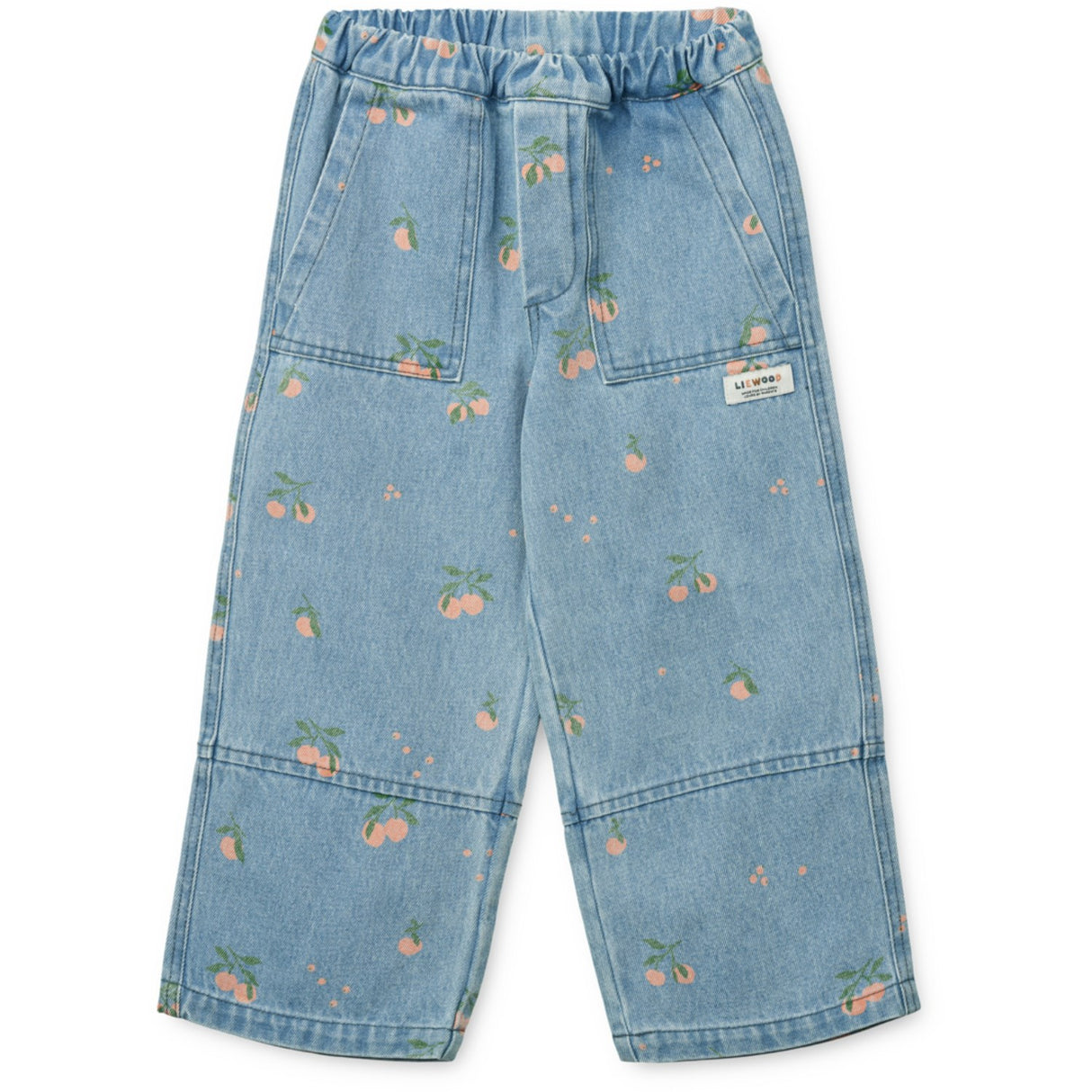 LIEWOOD Peach / Ljus Blue Denim Cesar Printed Denim Byxor