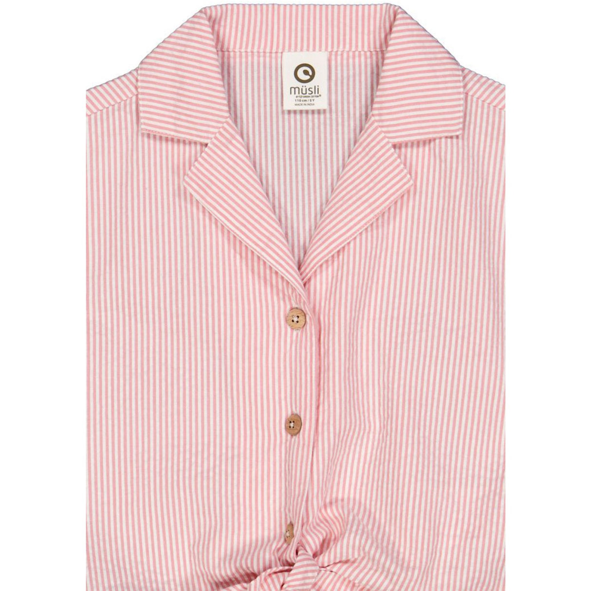 Müsli Balsam Cream/ Bubblegum Seersucker Stripe Crop Skjorta