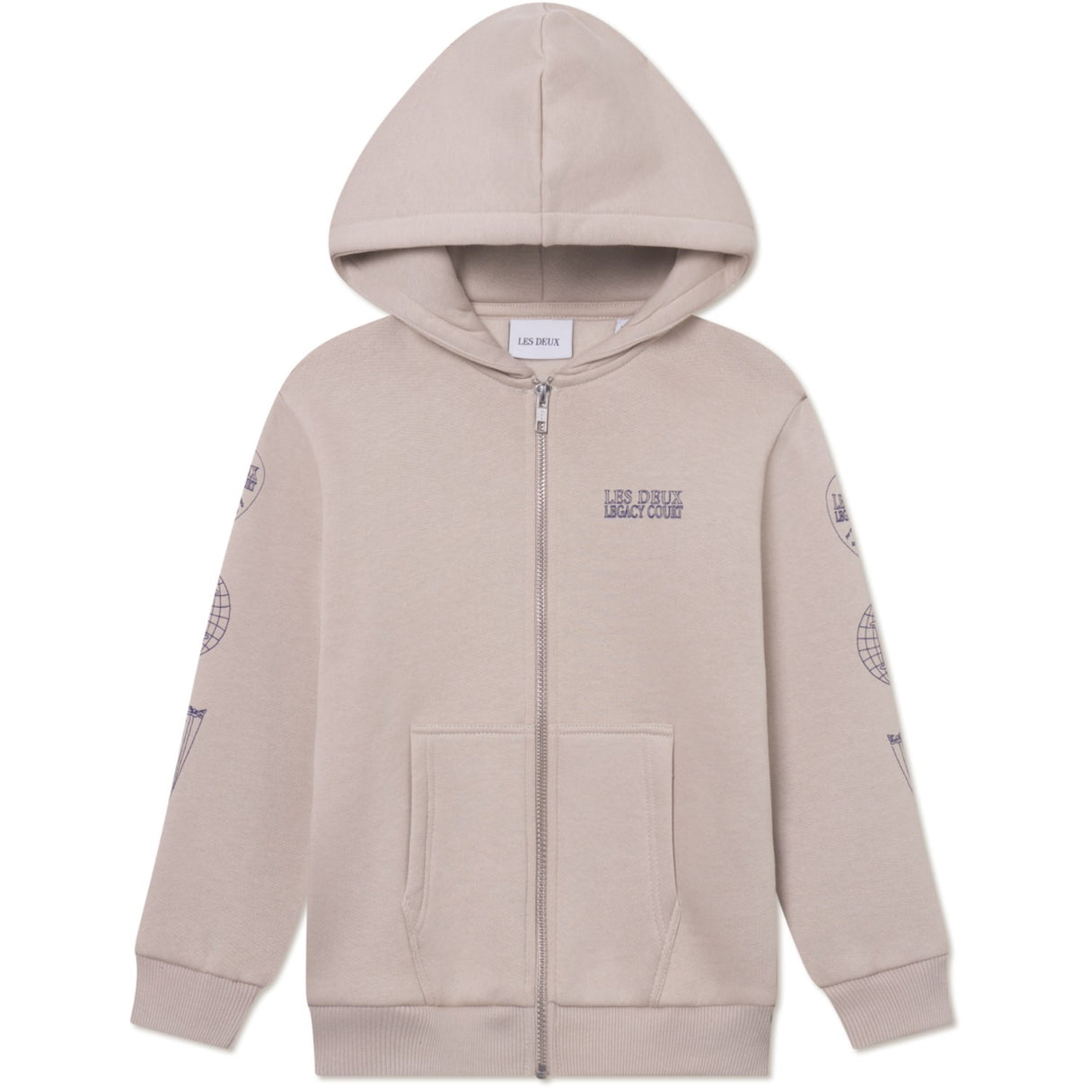 Les Deux Kids Light Sand Atlas Dragkedja Hoodies