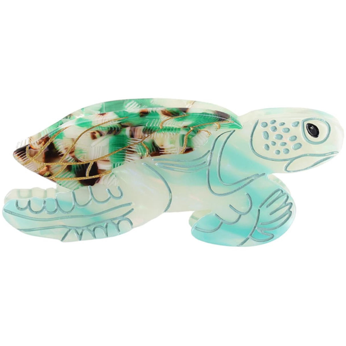 Bow's by Stær Tortoise Hårklämma - Turkos/Grön