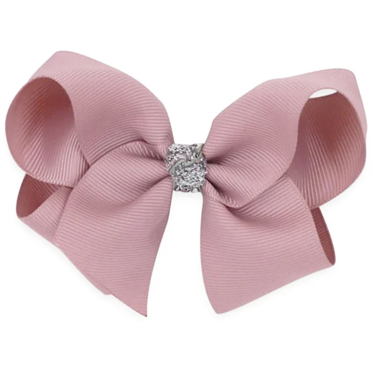 Bow's by Stær Classic Rosett - Antik Ros/Silver Glitter - 10 cm