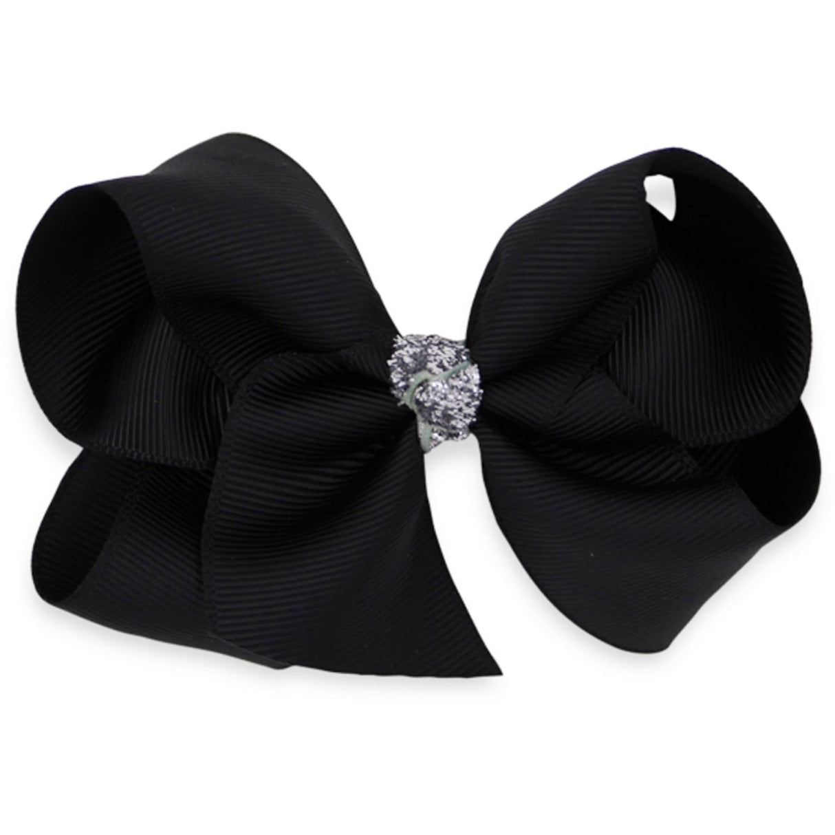 Bow's by Stær Classic Rosett - Svart/Silver Glitter - 10 cm
