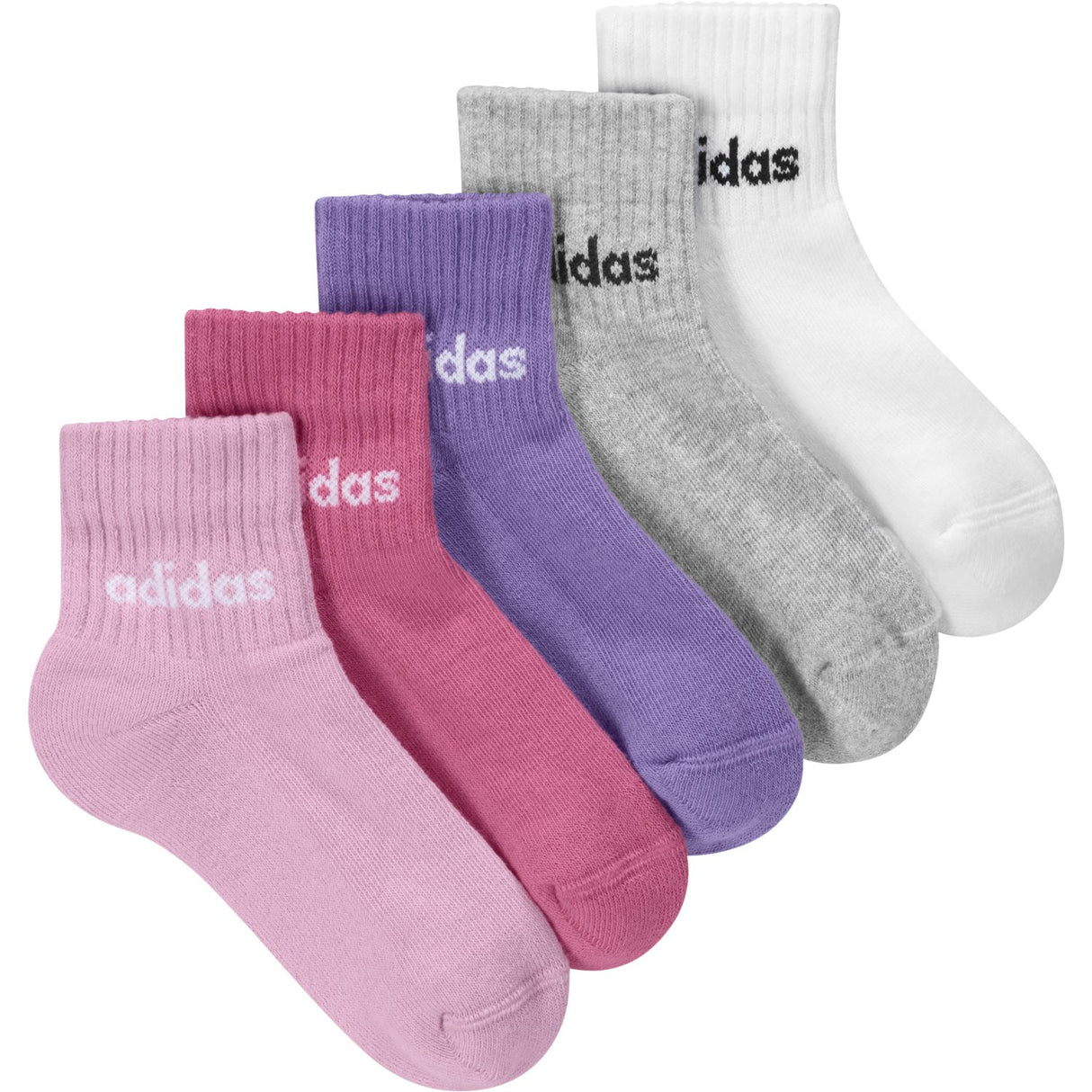adidas Originals True Pink/Pink Fusion/Violet Fusion Kids Lin Ank 5P Strumpor