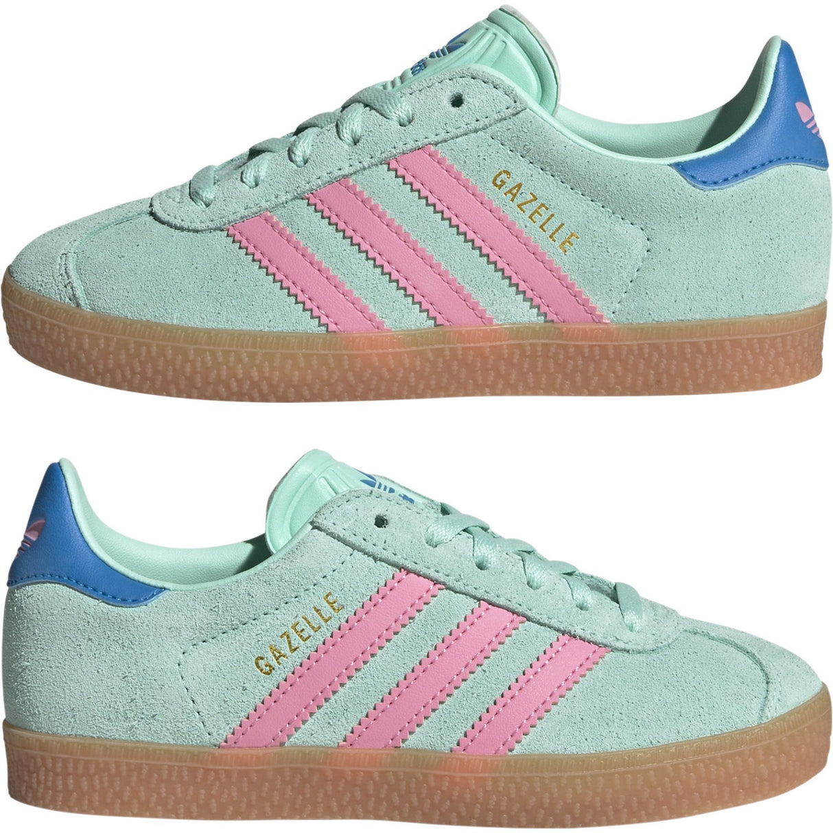 adidas Originals Clear Mint/Bliss Pink/Bright Blue Gazelle C Sneakers