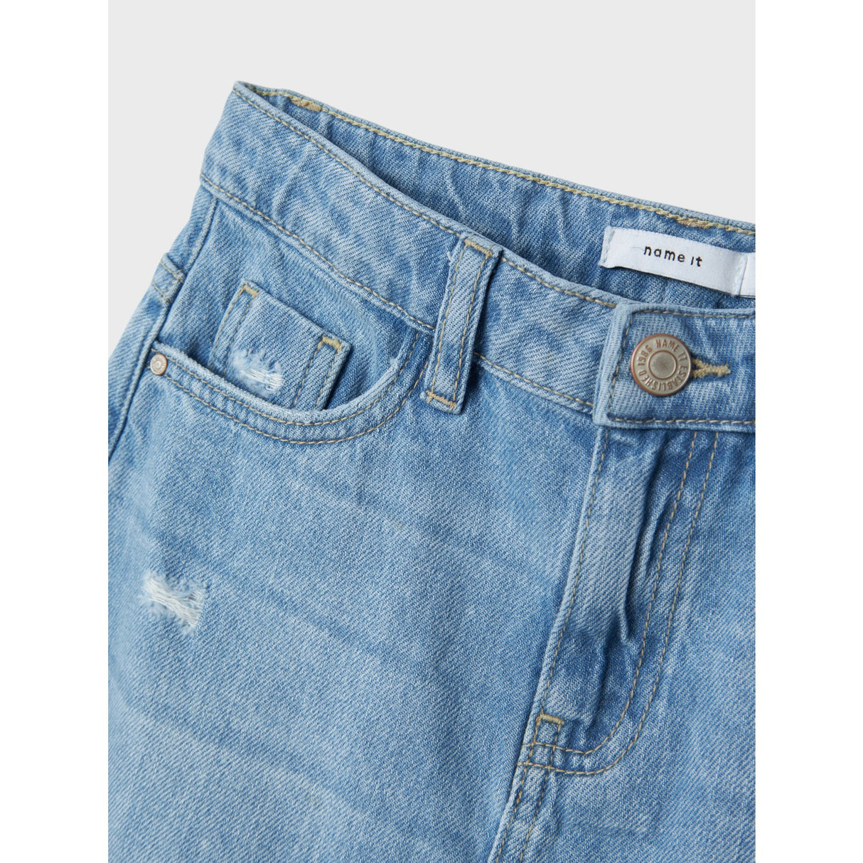 Name It Light Blue Denim Kat Denim Lång Kjol Noos