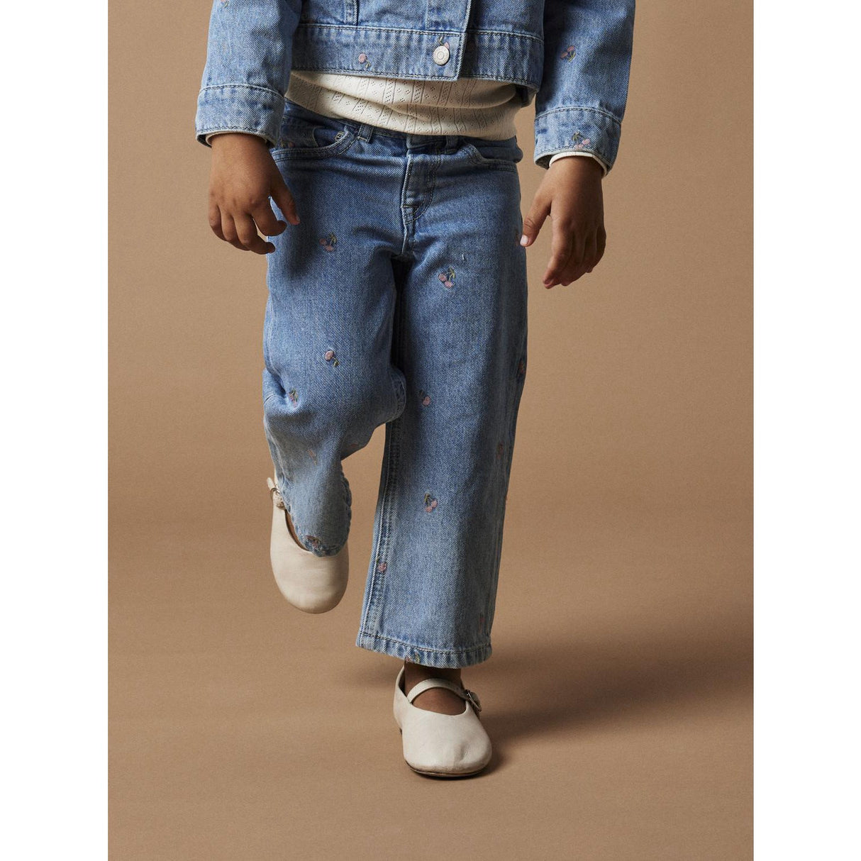 Name It Light Blue Denim Rose Wide Jeans