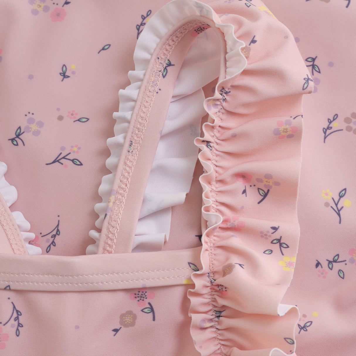 Color Kids Coral Blush Baddräkt m. Frills, AOP