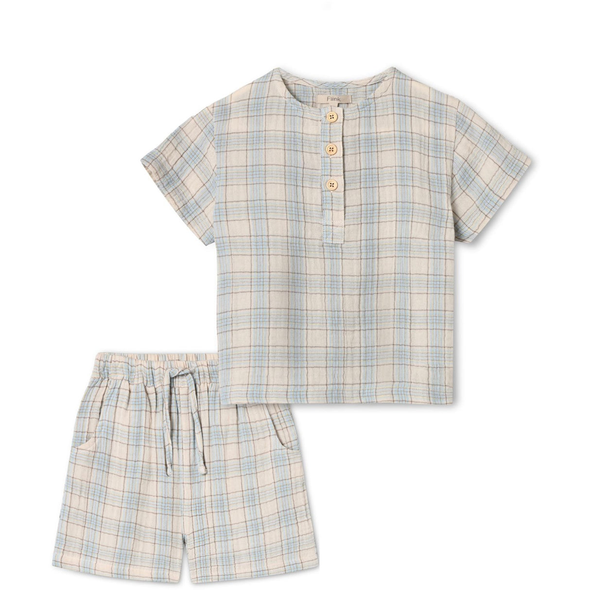 Fliink Sandshell Check Cha Cha Shorts Set