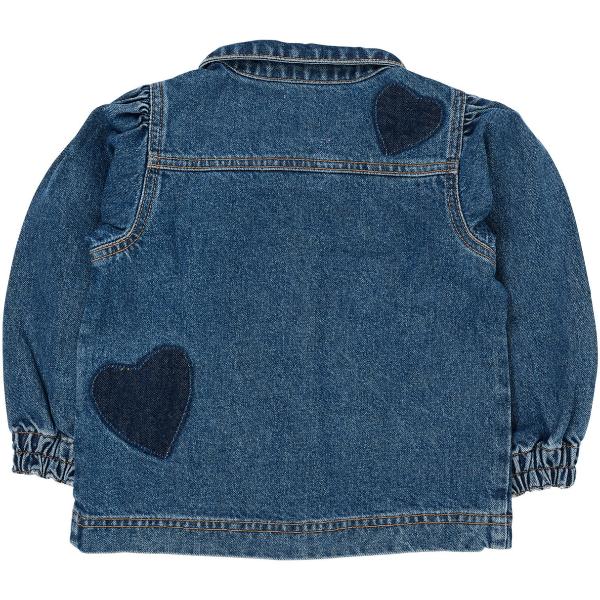 COPENHAGEN COLORS Indigo Blue Washed Organic Denim Hearts Jacka