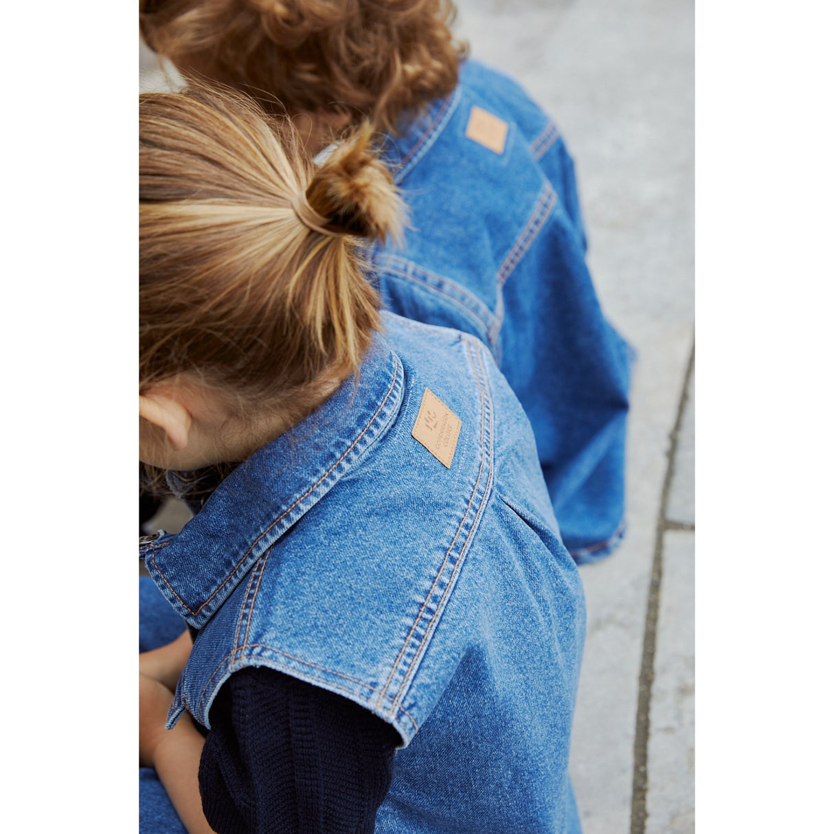 COPENHAGEN COLORS Indigo Blue Washed Organic Boyish Denim Väst