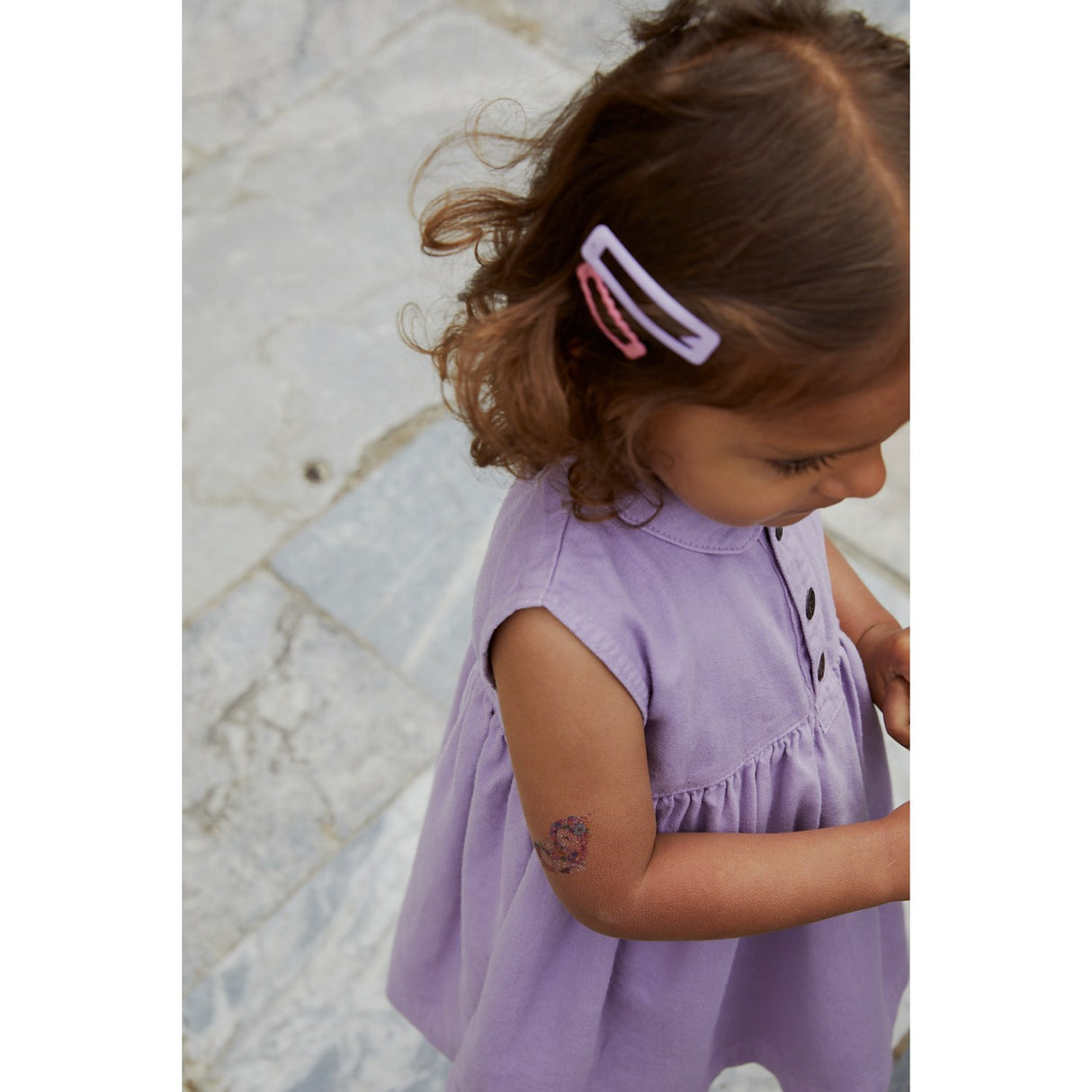 COPENHAGEN COLORS Lavender Organic Twill Klänning m. Krage