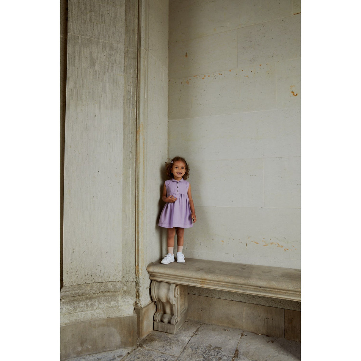 COPENHAGEN COLORS Lavender Organic Twill Klänning m. Krage