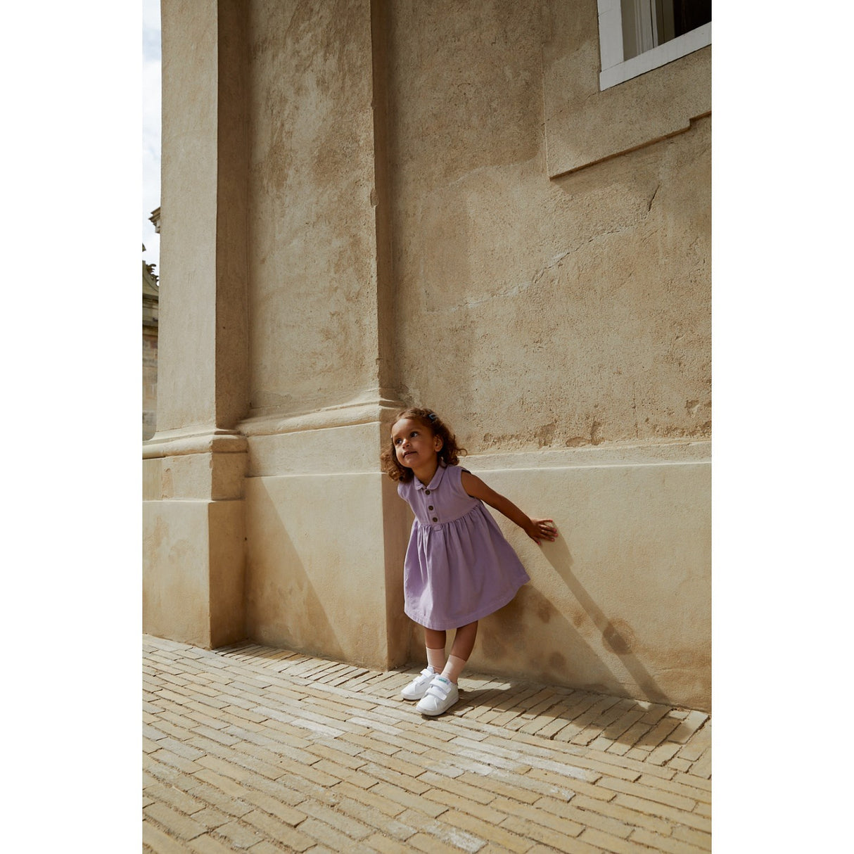 COPENHAGEN COLORS Lavender Organic Twill Klänning m. Krage