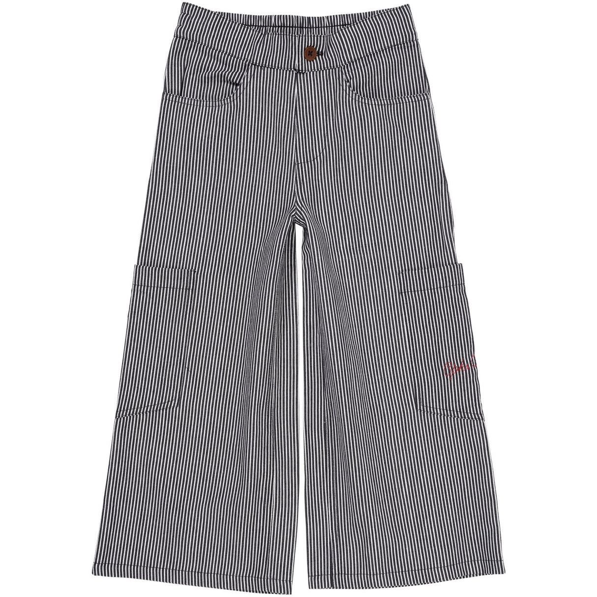 COPENHAGEN COLORS Navy Stripe Striped Wide Byxor W Pockets