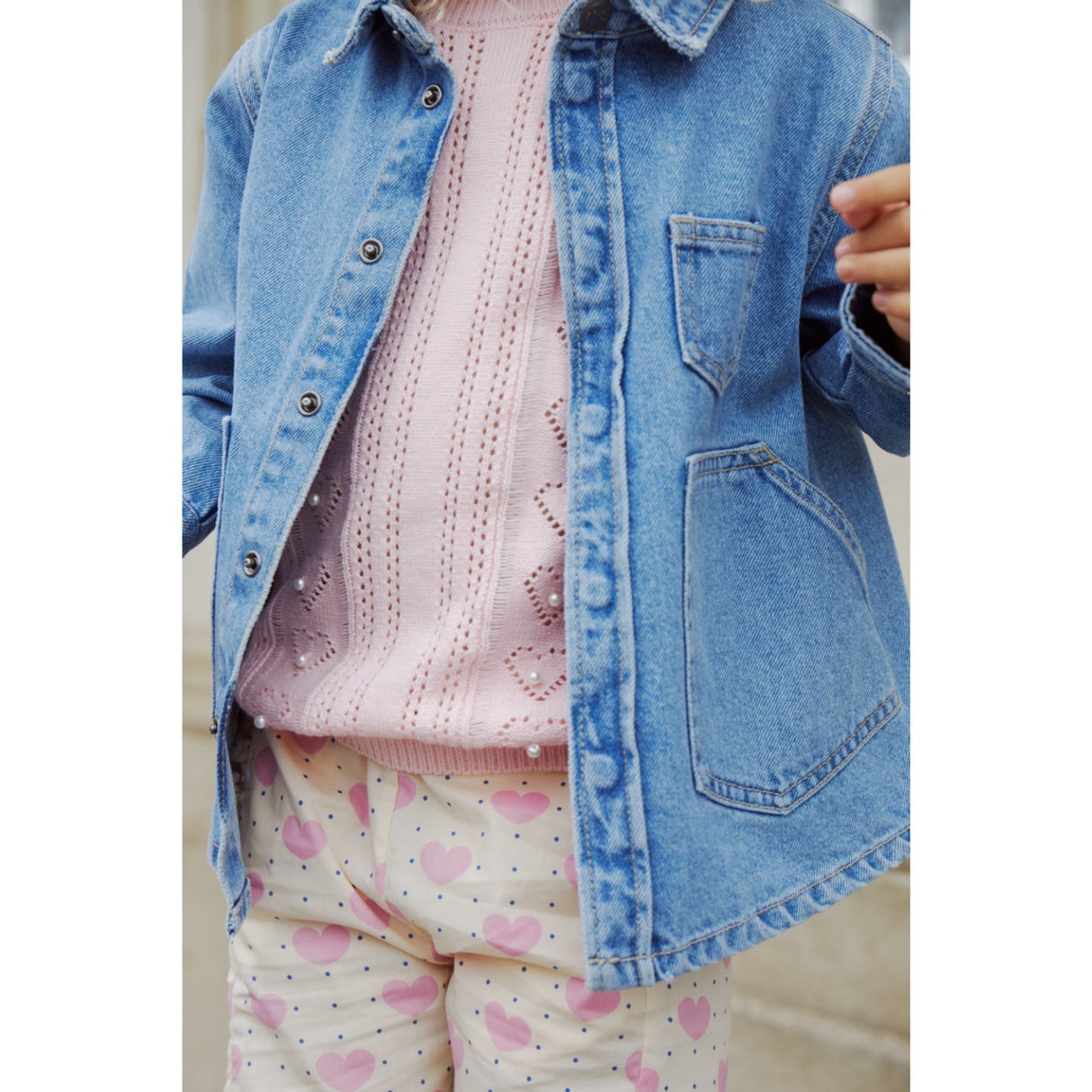 COPENHAGEN COLORS Heart Aop Heart & Dots Shorts med volangfickor