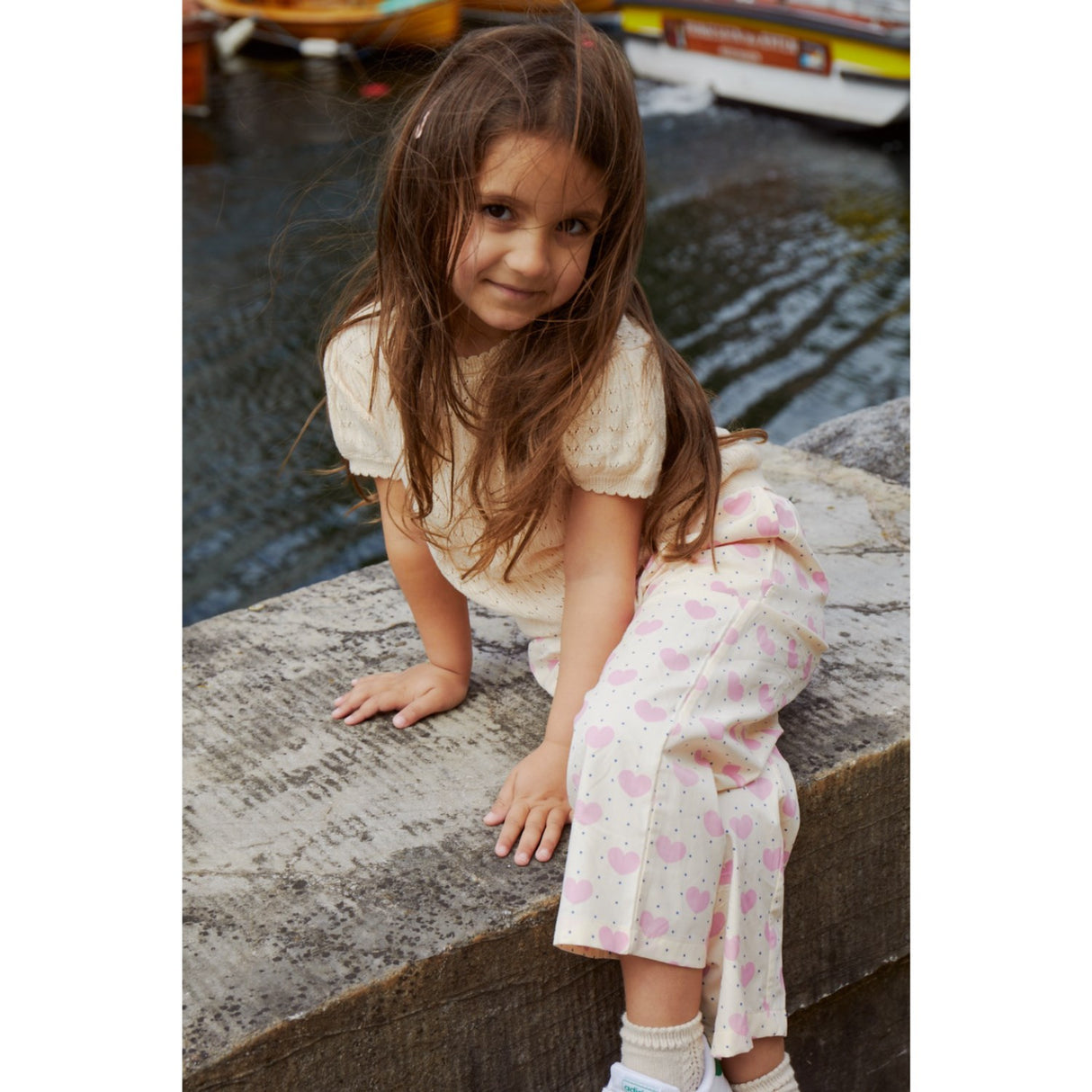 COPENHAGEN COLORS Heart Aop Heart & Dots Byxor Loose Fit