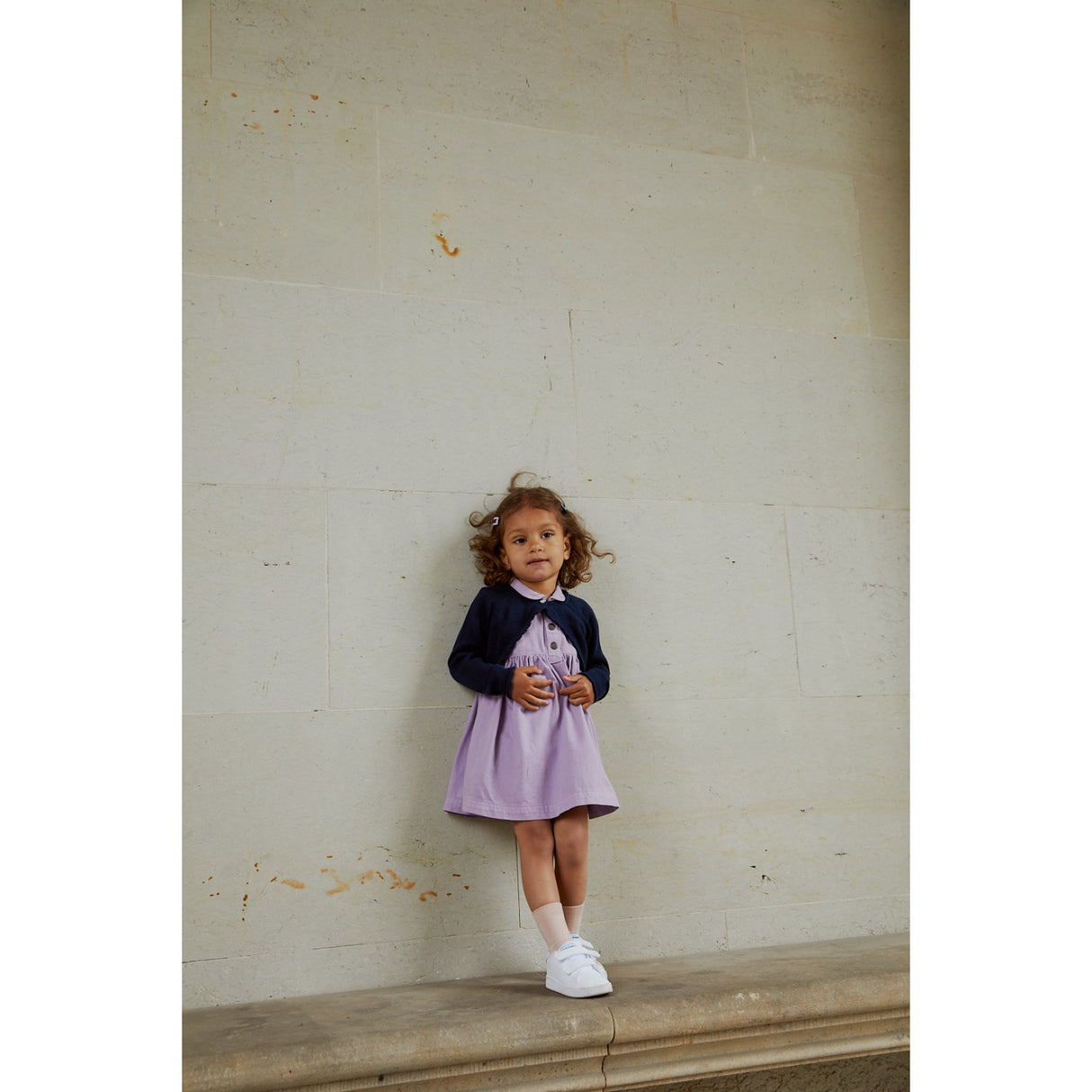 COPENHAGEN COLORS Marinblå Löjtnant Stickad Bolero W. Hjärtknapp