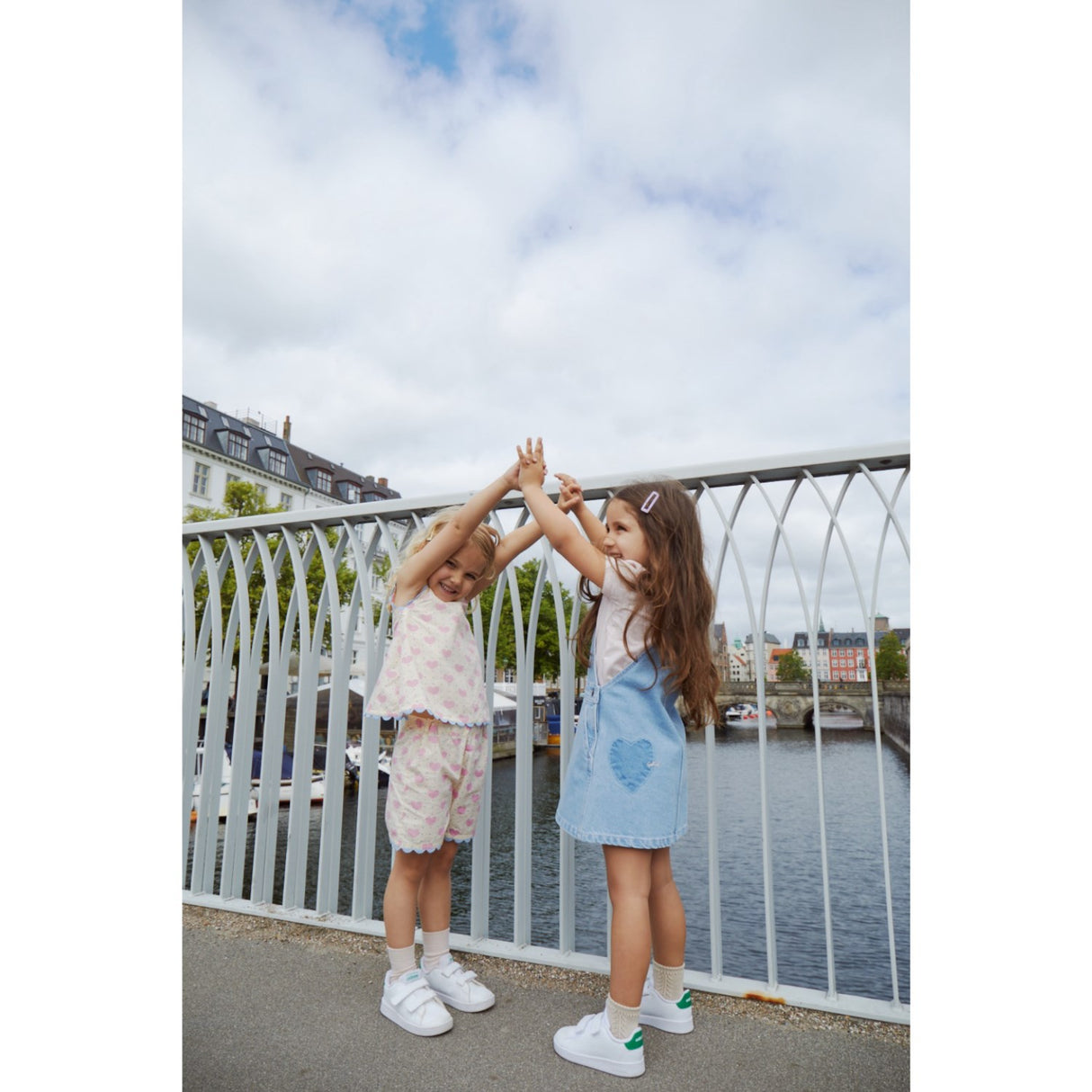 COPENHAGEN COLORS Super Lt Blue Indigo Washed Organic Denim Spencer Klänning W Heart