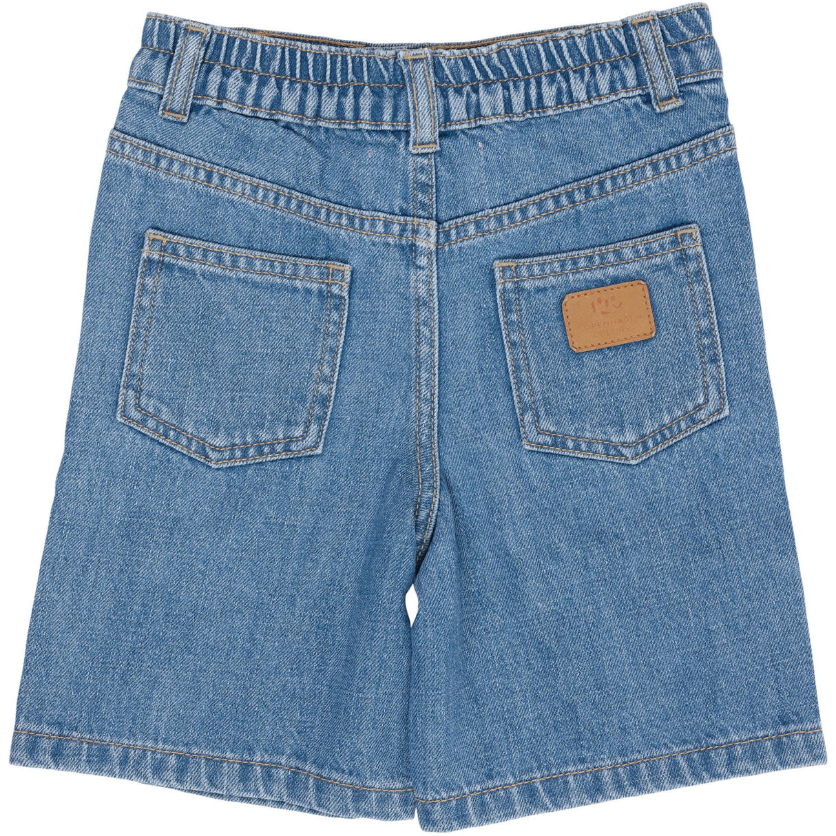 COPENHAGEN COLORS Lt Blue Indigo Washed Organic Wide Leg Denim Shorts