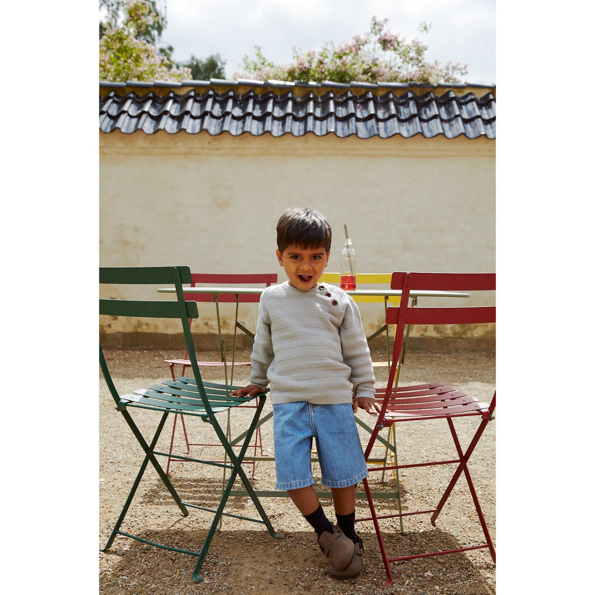 COPENHAGEN COLORS Lt Blue Indigo Washed Organic Wide Leg Denim Shorts