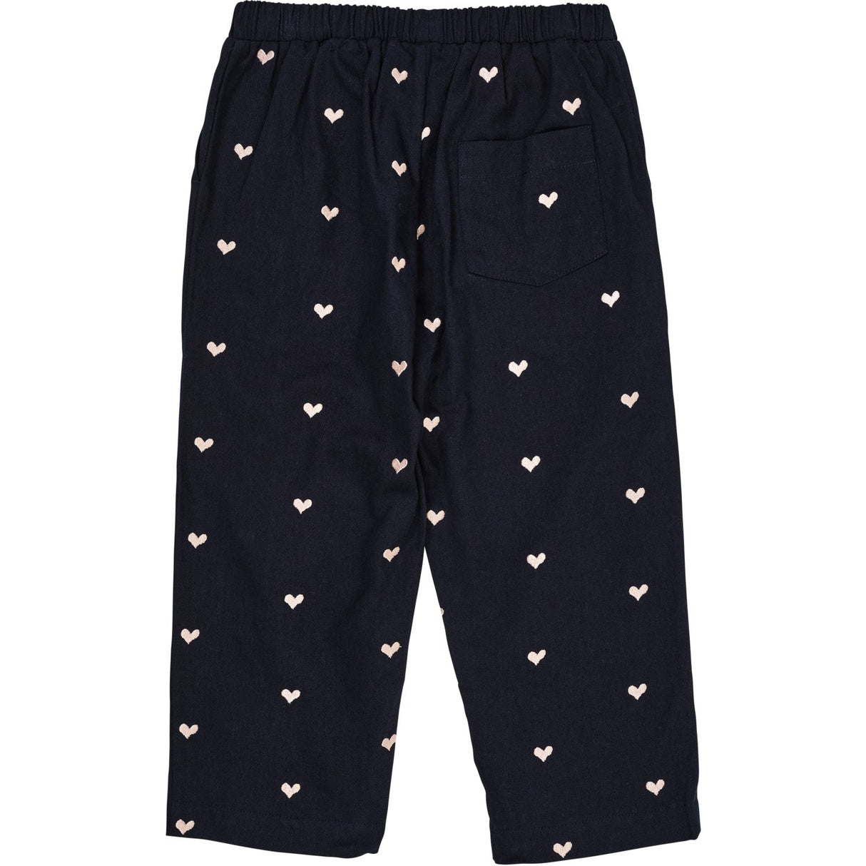 COPENHAGEN COLORS Navy W. Soft Pink Hearts Twill Heart Byxor