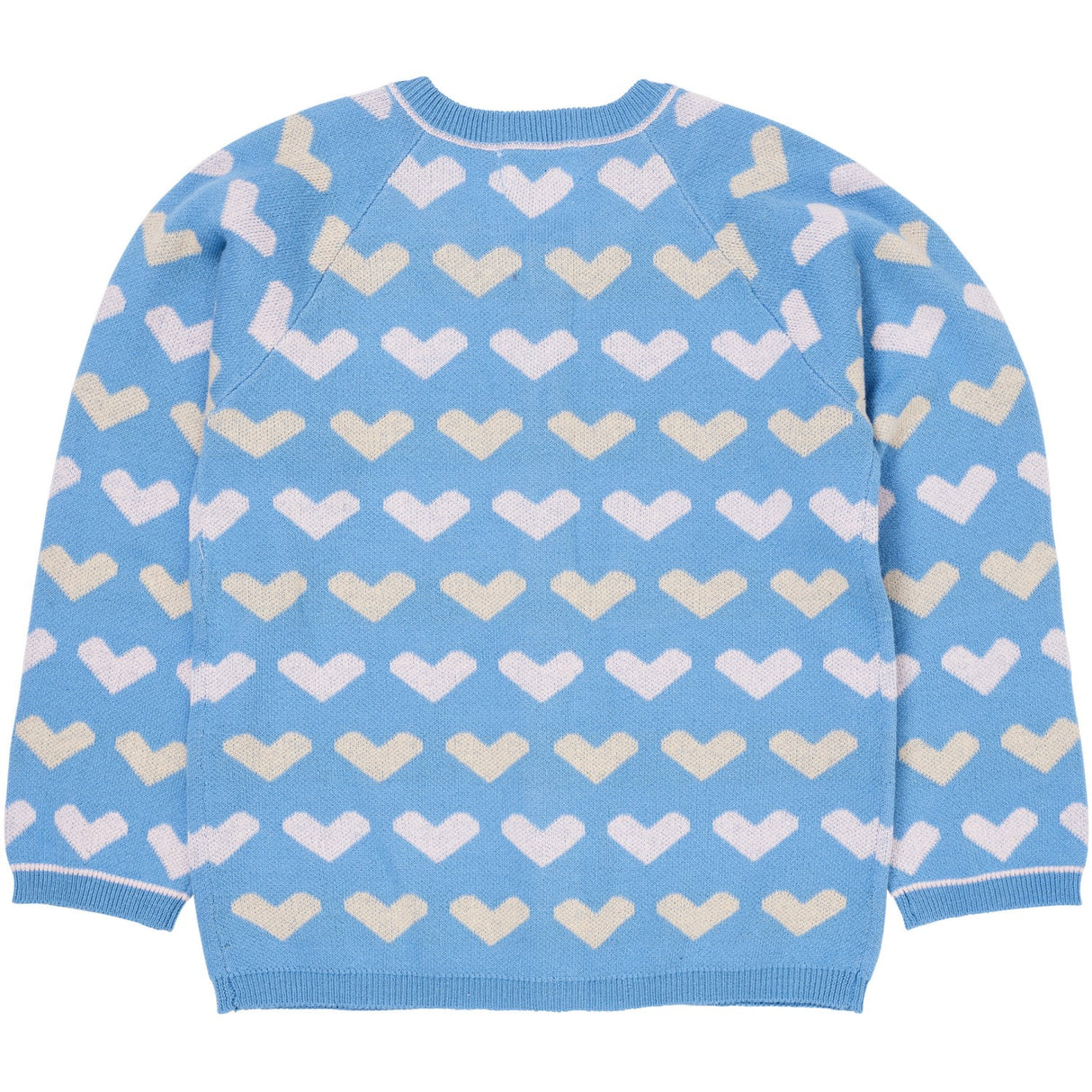 COPENHAGEN COLORS Sky Blue Comb. Stickad Heart Cardigan