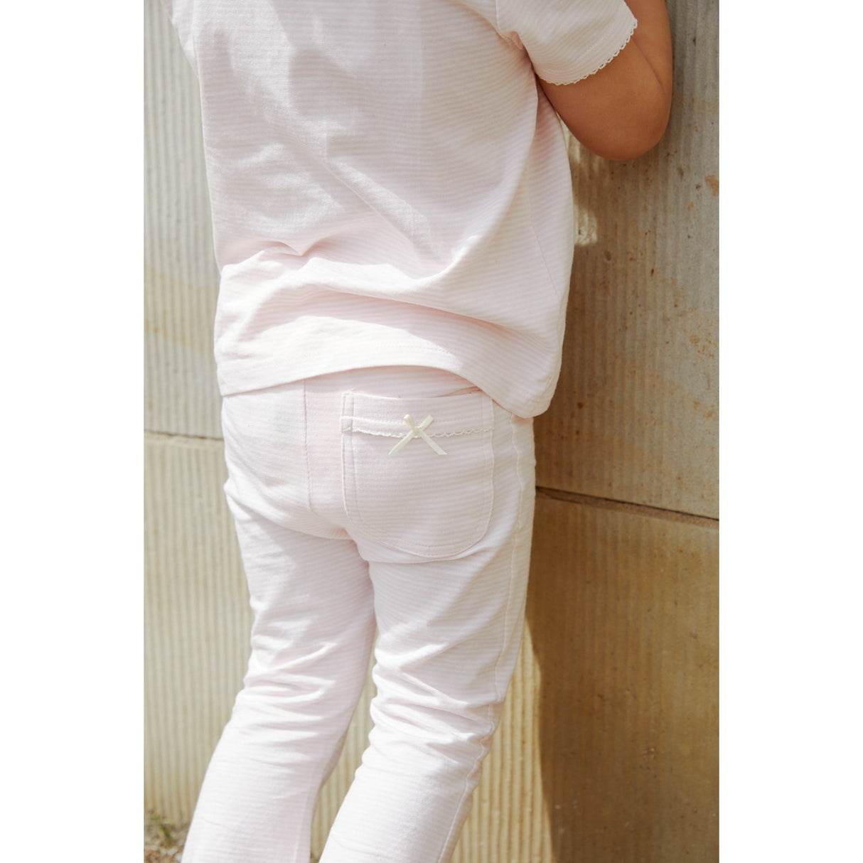 COPENHAGEN COLORS Ballerina/Cream Stripe Randiga Flare Byxor