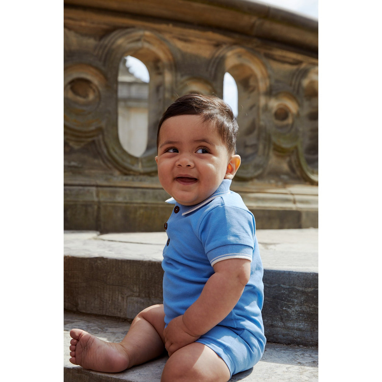 COPENHAGEN COLORS Sky Blue Comb. Pique Pikétröja Romper