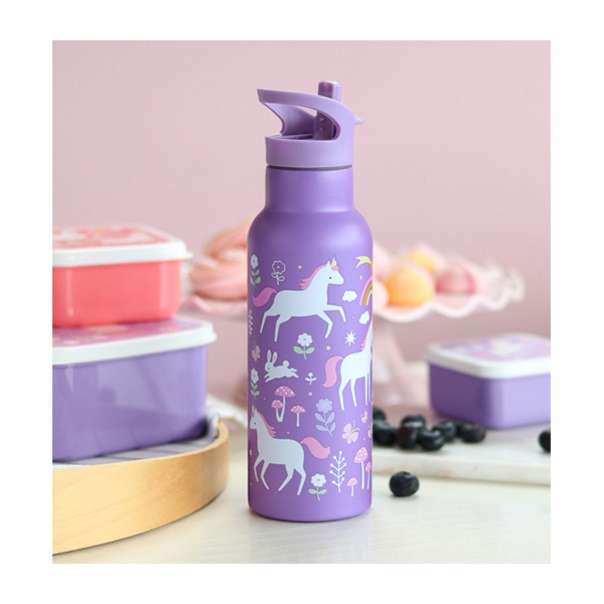 A Little Lovely Company Unicorn Dreams Xl Rostfritt Stål Vattenflaska