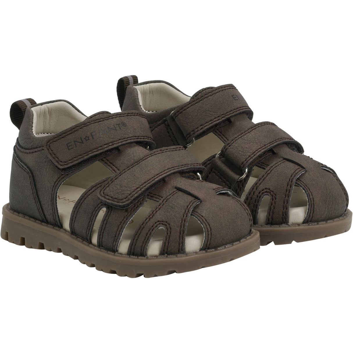 En Fant Chocolate Brown Sandal Kardborreband