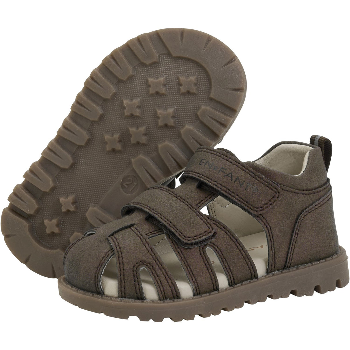 En Fant Chocolate Brown Sandal Kardborreband