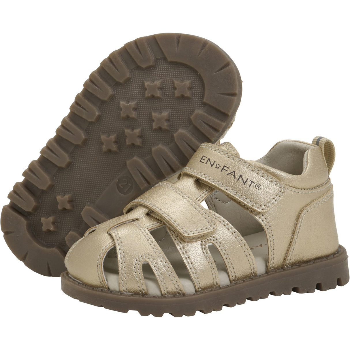 En Fant Champagne Beige Sandal Kardborreband