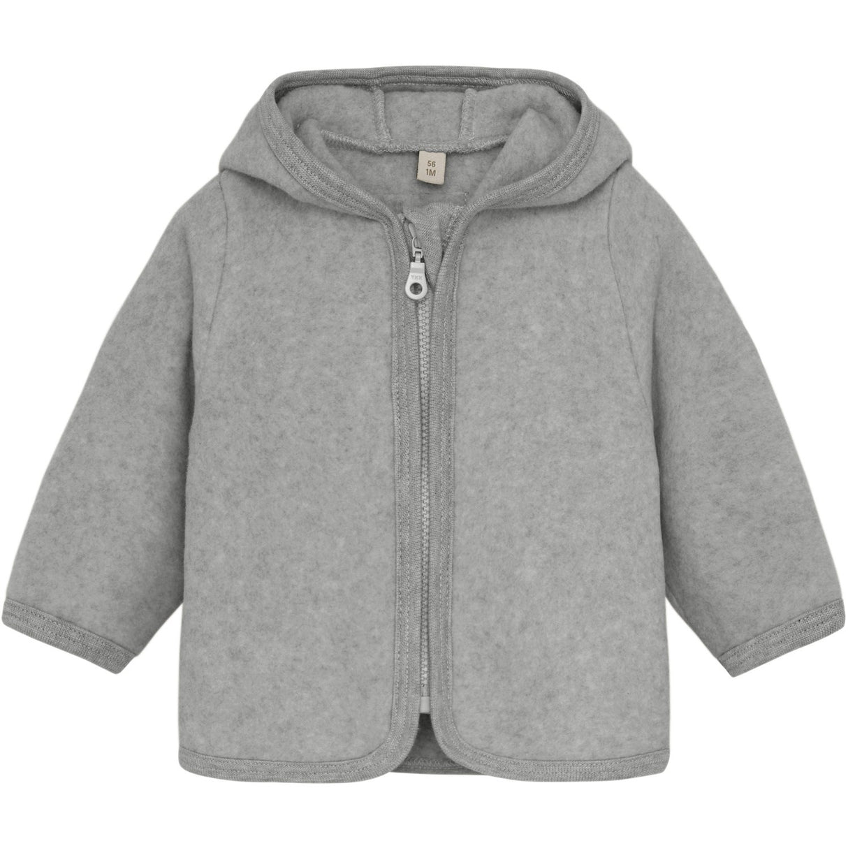 Huttelihut Ljus Grey Melange Jacka Ears Bomull Fleece