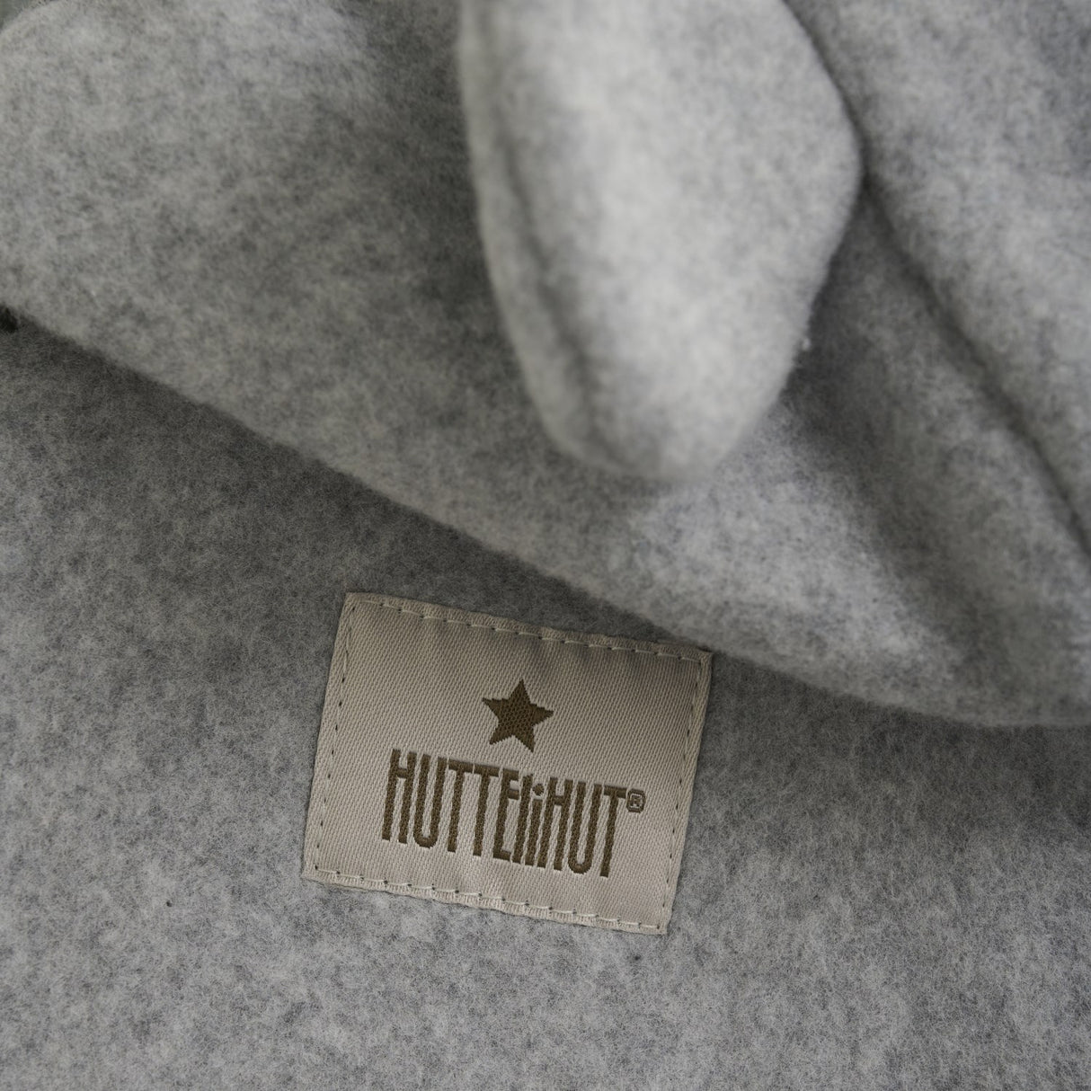 Huttelihut Ljus Grey Melange Jacka Ears Bomull Fleece