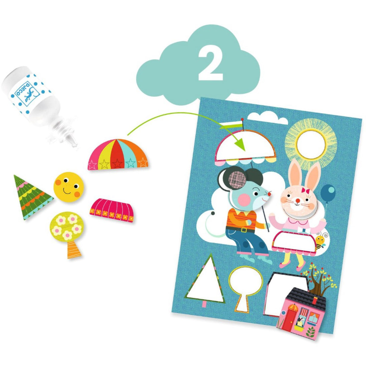 Djeco Kreativt aktivitetssæt, Kat och hendes venner