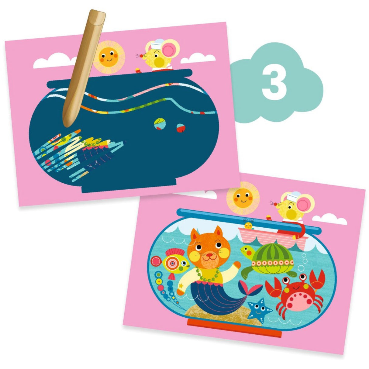 Djeco Kreativt aktivitetssæt, Kat och hendes venner