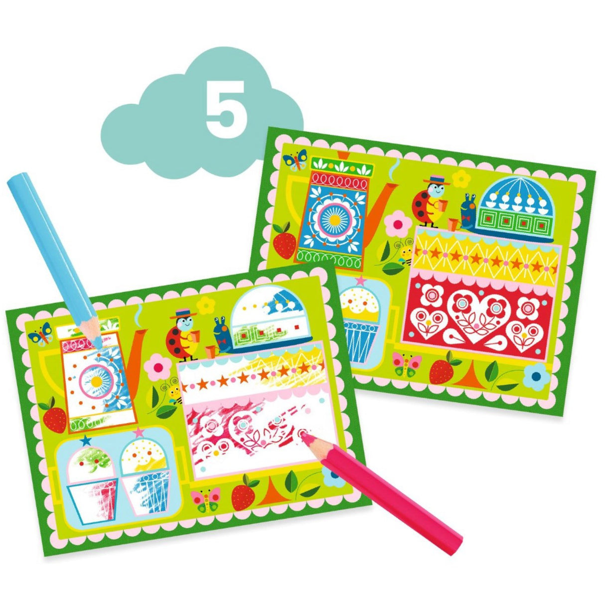 Djeco Kreativt aktivitetssæt, Kat och hendes venner