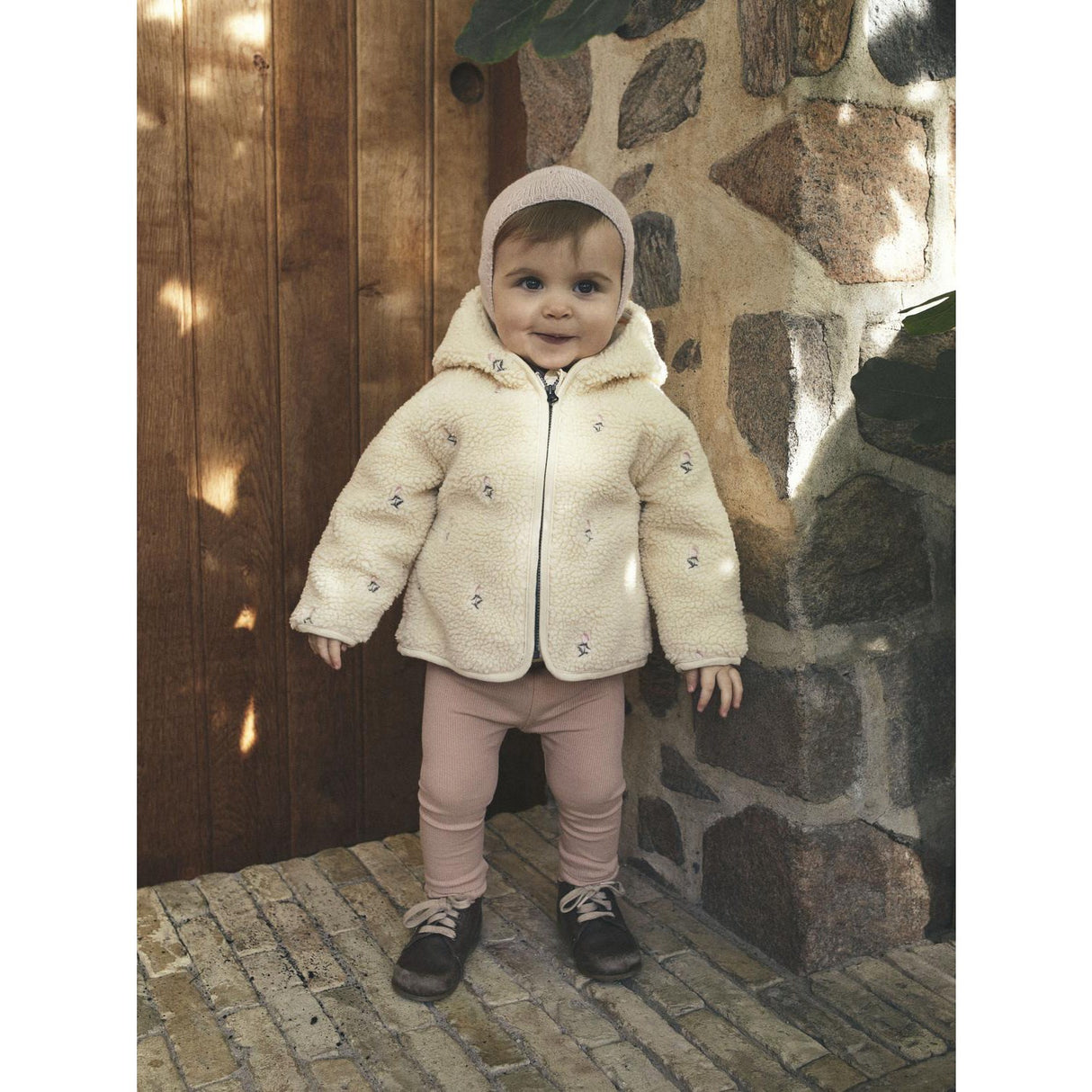 Lil'Atelier Bleached Sand Nalo Loose Sherpa Jacka