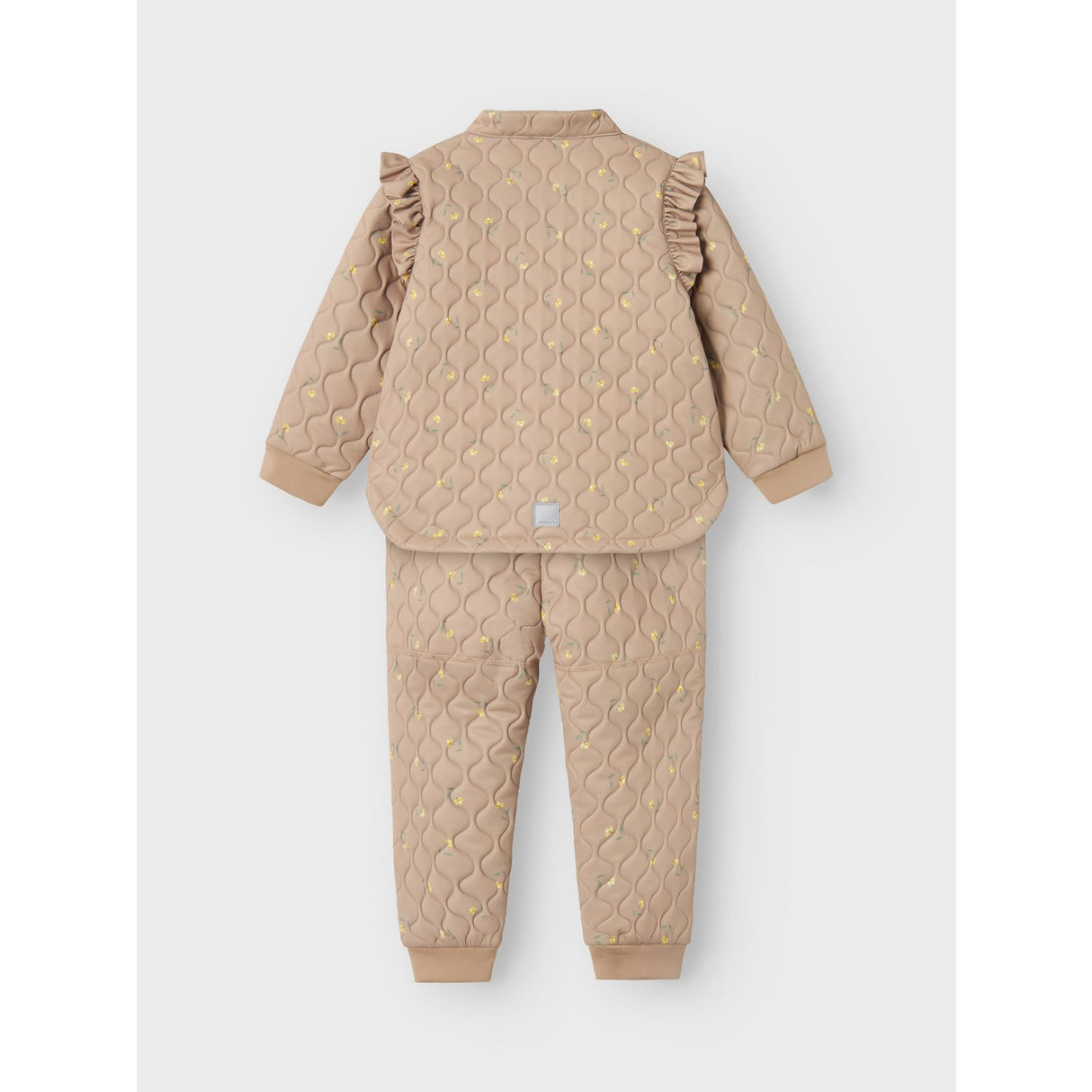 Name It Light Taupe Flower Moon Quiltad Set AOP Fo